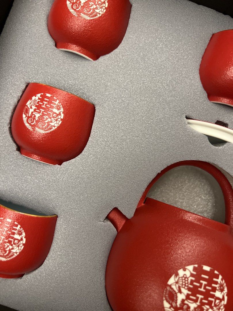 Chinese Wedding Tea Set - Red Ceramic451134322167654401