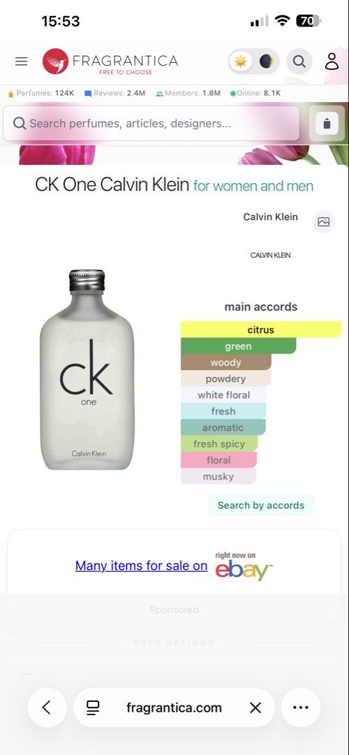 CK One Calvin Klein Eau de Toilette 100ml (Category: Fragrance & Deodorants) located in Manila. Submitted by laviople (Listing ID 1425134043, Image 1). Description: Sira ang sprayer but pede nmn i-decant. 95% full.