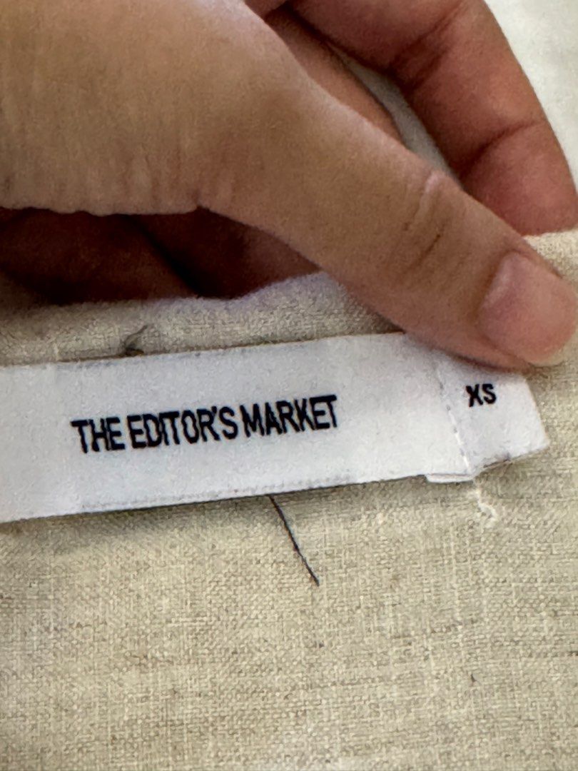 Editor’s Market Linen Beige Top (Category: Others Tops) located in Paranaque City. Submitted by msbentables (Listing ID 1425083474, Image 2). Description: - Editor's Market Linen Top - Size: XS - Color: Beige - Material: Linen - Design: Button details, tie sleeves - Condition: Good.