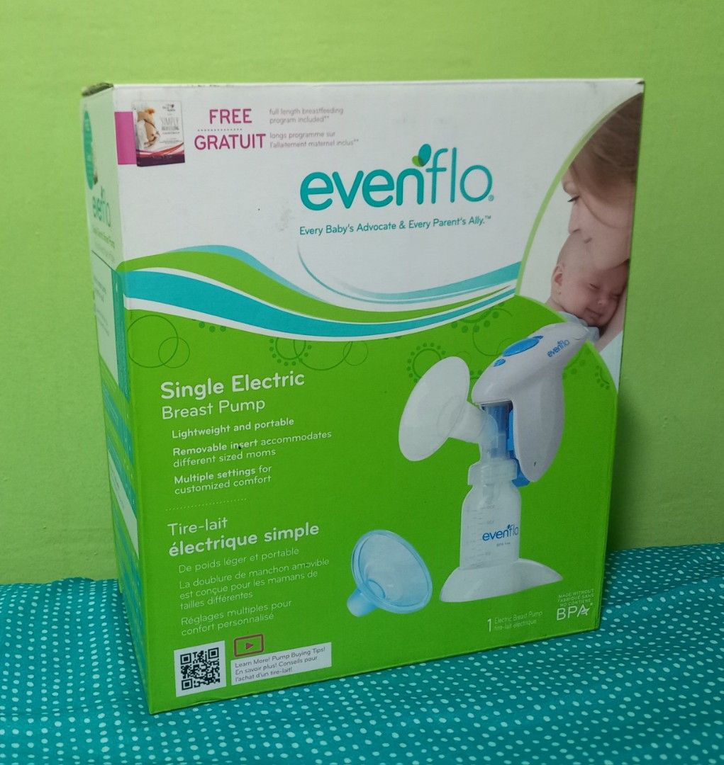 Evenflo Single Electric Breast Pump (Category: Breastfeeding & Bottle Feeding) located in Marikina City. Submitted by entropymarketing (Listing ID 1425066137, Image 1). Description: Supersale! 2 uits left Evenflo Single Electric Breast Pump Imported from USA Brandnew Php 995 The Evenflo Single Electric Breast Pump Includes: 1 breast pump 5 ounce collection bottle cap ring and sealing disc removable,soft flange insert carrying case AC adapter Brea