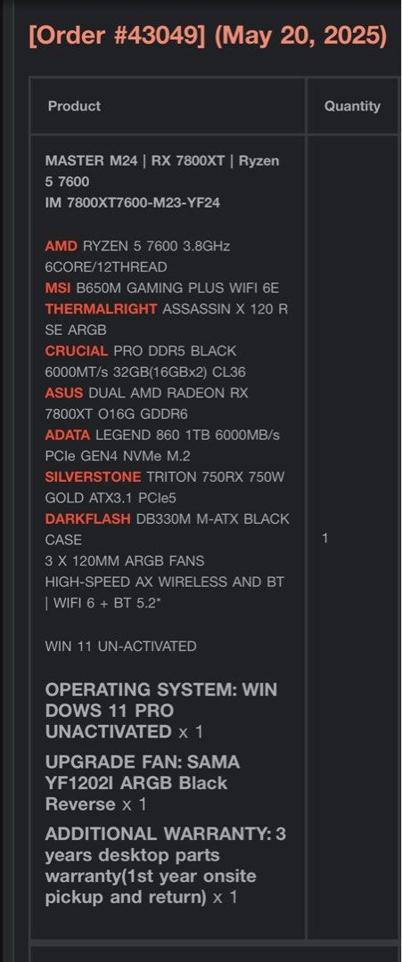 Gaming PC | Ryzen 5 7600 RX7800XT65694840669059111