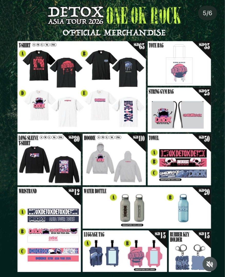 HTB] ONE OK ROCK DETOX Asia Tour 2026 Official Merchandise, Toys