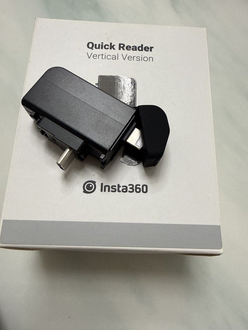 Insta360 Quick Reader - Vertical Version (Category: Other Photography Accessories) located in Singapore. Submitted by jlbenthong (Listing ID 1425111386, Image 2). Description: Self collect only at 430D Fernvale link Postal code 794430 Insta360 Quick Reader for vertical videos. Allows for quick and easy transfer of footage from your Insta360 camera. Includes the reader and original packaging. Perfect for content creators on the go!.