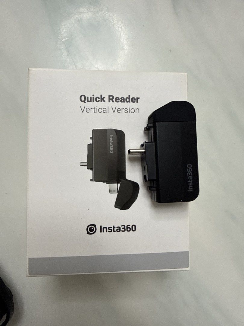 Insta360 Quick Reader - Vertical Version (Category: Other Photography Accessories) located in Singapore. Submitted by jlbenthong (Listing ID 1425111386, Image 1). Description: Self collect only at 430D Fernvale link Postal code 794430 Insta360 Quick Reader for vertical videos. Allows for quick and easy transfer of footage from your Insta360 camera. Includes the reader and original packaging. Perfect for content creators on the go!.