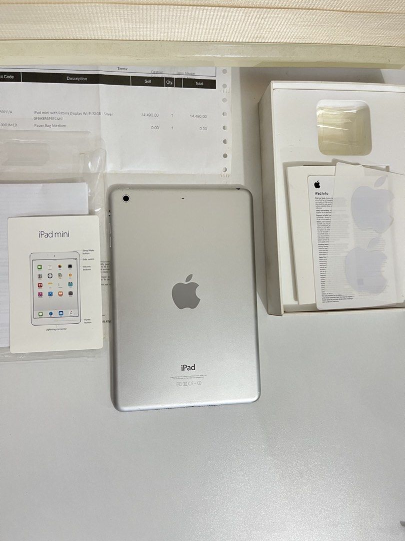 iPad Mini 2 Wifi 32GB (Category: iPad) located in San Mateo. Submitted by kimmie36512 (Listing ID 1425128329, Image 1). Description: Selling my iPad mini 2 Wi-Fi 32GB - Silver Bought for ₱14,490 Selling for ₱7,500 Rfs: Hindi na nagagamit. With case, charger, receipt and box pa 😊 Meet up: SM North Edsa / SM San Mateo (with hf) .