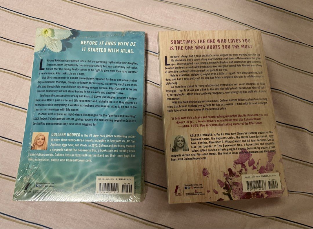 It Ends/Starts With Us by Colleen Hoover (Category: Storybooks) located in Cainta. Submitted by jennerz (Listing ID 1425129690, Image 2). Description: Brand new It Ends With Us It Starts With Us Sold as bundle Bought at National Bookstore.