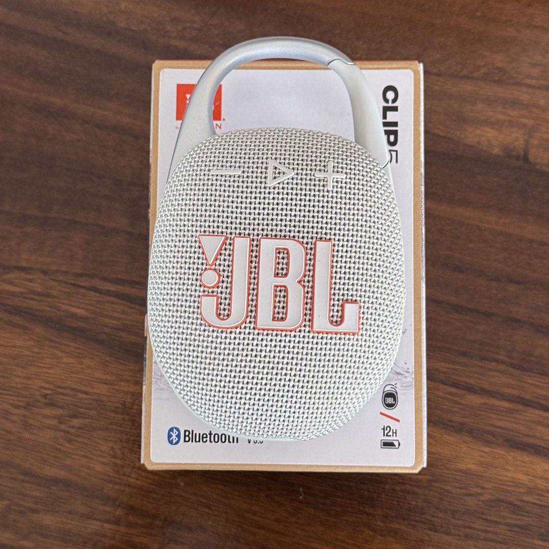 JBL Clip 5 Portable Bluetooth Speaker - White, Audio, Soundbars ...