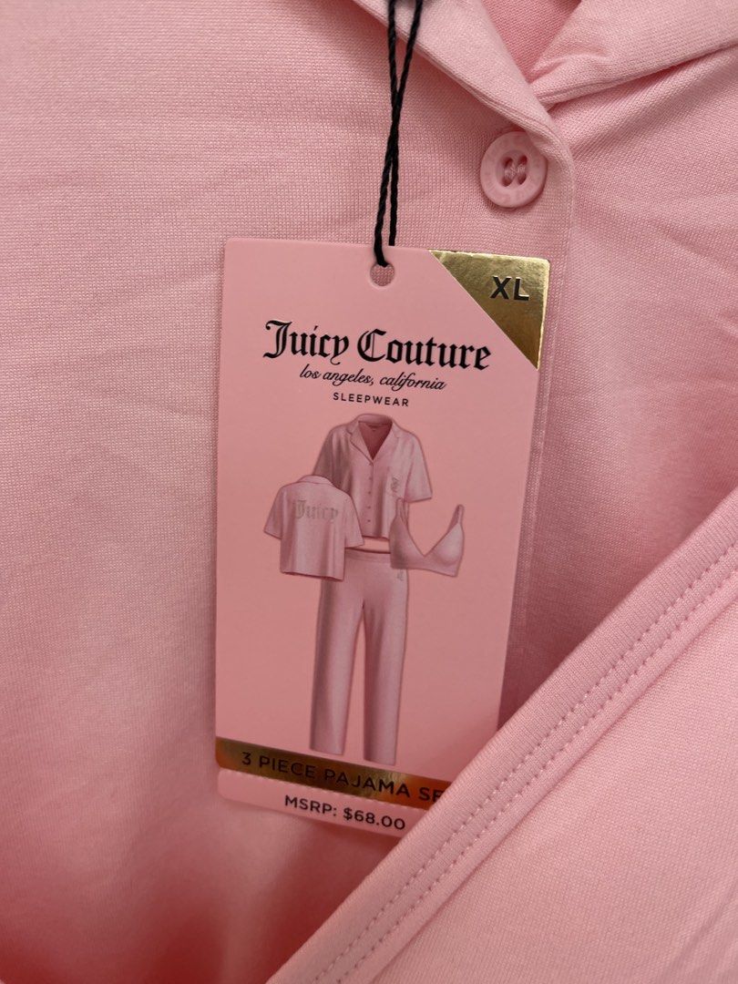 Juicy Couture 3-Piece Pajama Set (Category: Undergarments & Loungewear) located in Marikina City. Submitted by elle.desmar (Listing ID 1425244107, Image 2). Description: US Pasabuy! Juicy Couture 3 piece sleepwear. 2 med 2xl avail - 1,900 one set!!! #uspasabuy eda: end of may/june Follow my ig: uspasabuynimich.