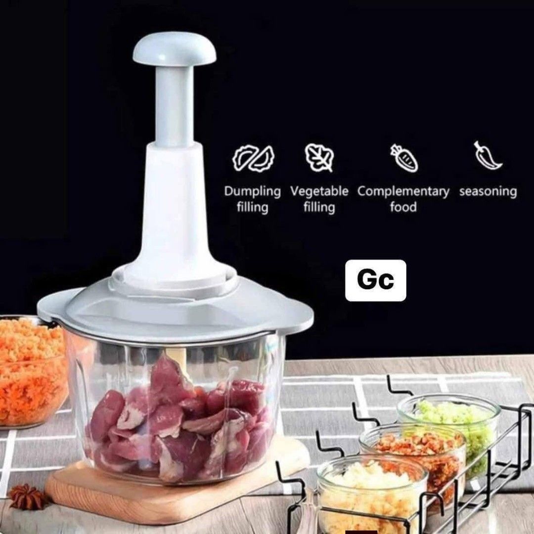 Manual Food Chopper (Category: Other Kitchen Appliances) located in Manila. Submitted by yzcartph (Listing ID 1425076701, Image 1). Description: Manual food chopper is perfect for quickly chopping vegetables, meat, and other ingredients. It includes a container and multiple blades for efficient chopping. Ideal for preparing dumpling filling, vegetable filling, and complementary foods. Easy to use and clean, making meal prep a breeze..