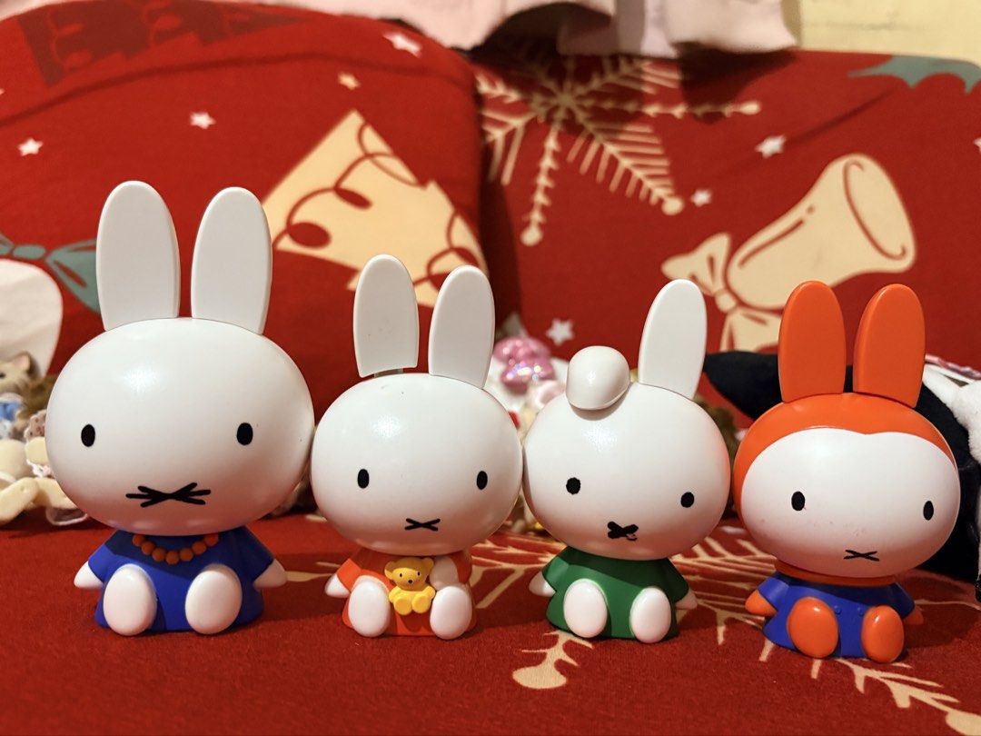 Miffy Bunny Figures Set (Category: Designer & Blind Box Toys) located in Dagupan City. Submitted by kawaiiiishop (Listing ID 1425247689, Image 1). Description: Middy holding bear sold. 150 each.