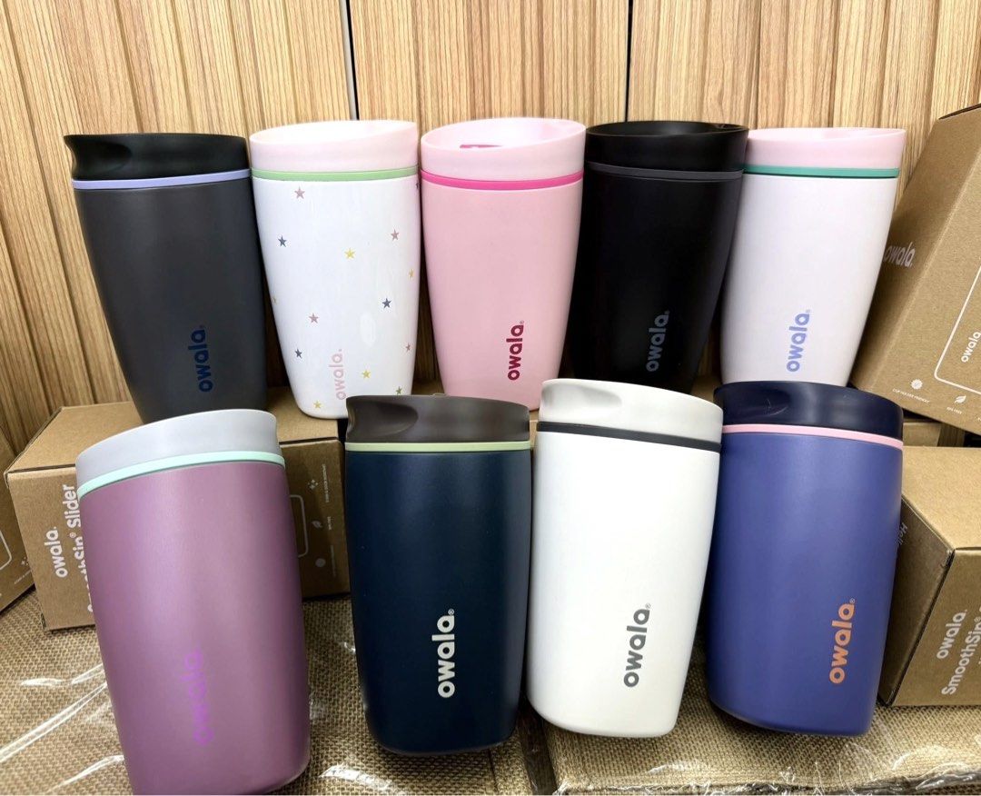 Owala SmoothSip Slider 12oz Tumbler (Category: Water Bottles & Tumblers) located in Valenzuela. Submitted by markailandco. (Listing ID 1425228809, Image 1). Description: Owala SmoothSip Slider tumbler. It has a 12oz / 355 mL capacity. The tumbler is pink with a pink lid and a red Owala logo. The box is included. All colors avail.