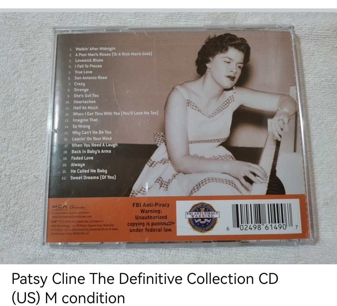 Patsy Cline The Definitive Collection CD (unsealed) (Category: CDs & DVDs) located in Dangcagan. Submitted by cd_haven5 (Listing ID 1425105904, Image 2). Description: #FORSALE #FORSALE #FORSALE #Authentic #Legit #Original We only sell original items. All items posted are on hand. Please message me for availability of the item/s because the items are also posted on my other online stores. All items are imported unless stated PH. We also accept Pre