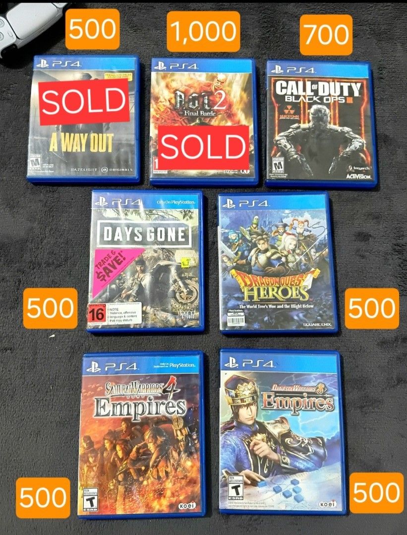 PS4 and PS3 Games - Various Titles 2 (Category: PlayStation) located in Las Pinas. Submitted by preciousthingsph (Listing ID 1425134603, Image 3). Description: Selling a variety of PS4 games. Titles include Final Fantasy XV, Horizon Zero Dawn: Complete Edition, Life is Strange, Mad Max, Metal Gear Solid V: The Definitive Experience, and more. Also available: SD Gundam G Generation Genesis, NieR:Automata, and Assassin's Creed Origins. Some games a