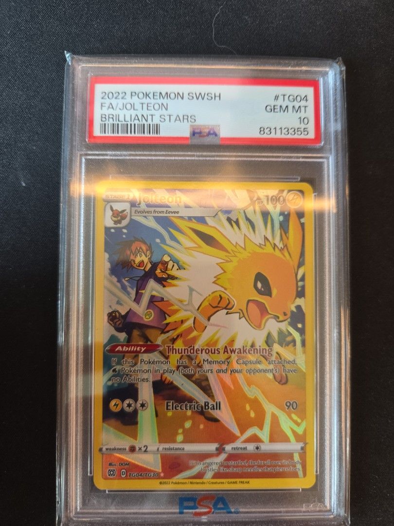 PSA 10 Pokemon SWSH Brilliant Stars FA Jolteon #TG04, Hobbies & Toys, Toys  & Games on Carousell