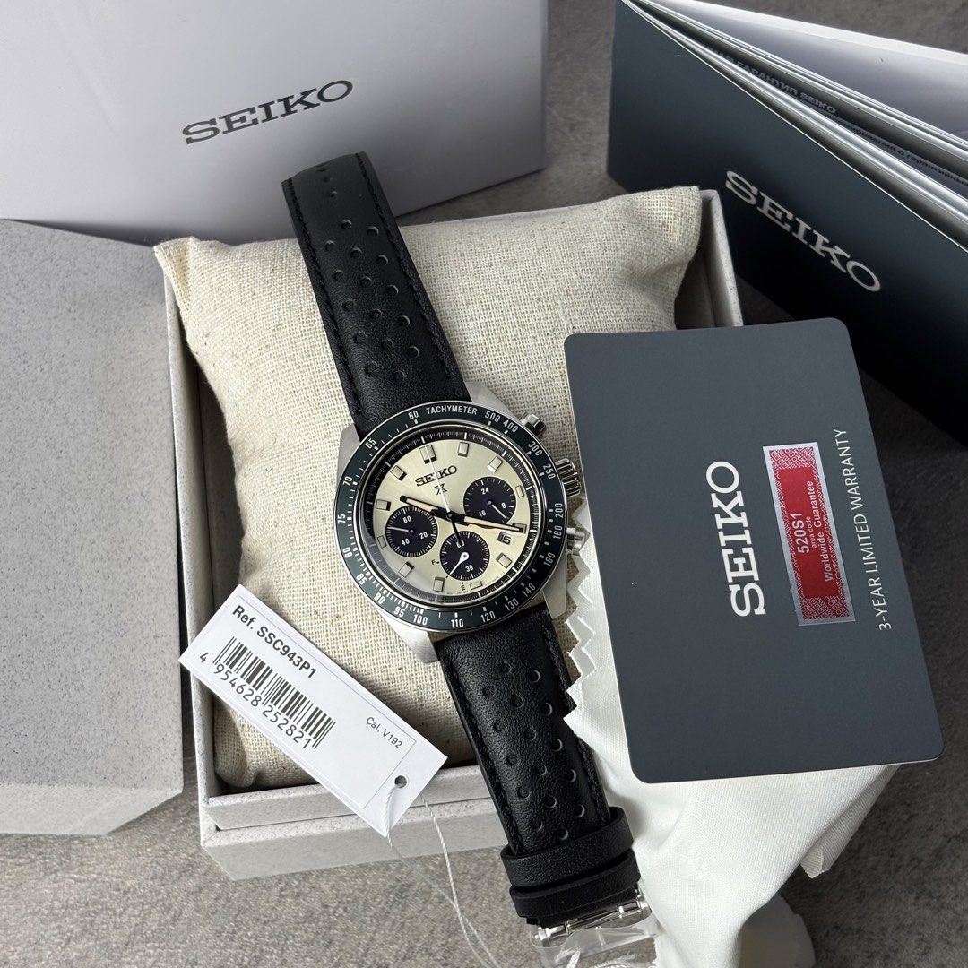 Seiko Prospex Speedtimer Chronograph SSC943 SSC943P1 (Category: Men's Watches) located in Manila. Submitted by drhanlie (Listing ID 1425123702, Image 3). Description: Seiko Prospex Speedtimer Chronograph SSC943 || SSC943P1 ⌚️ FOR ONLY ₱29,990 ✅ SRP: ₱38,100 ❌ Movement: V192 Solar Crystal: Sapphire Diameter: 40mm Condition: Brand new Inclusions: Watch, tag, box, booklet, and card Guaranteed Original (money back guarantee) 💯 MOD: Meet up (within M