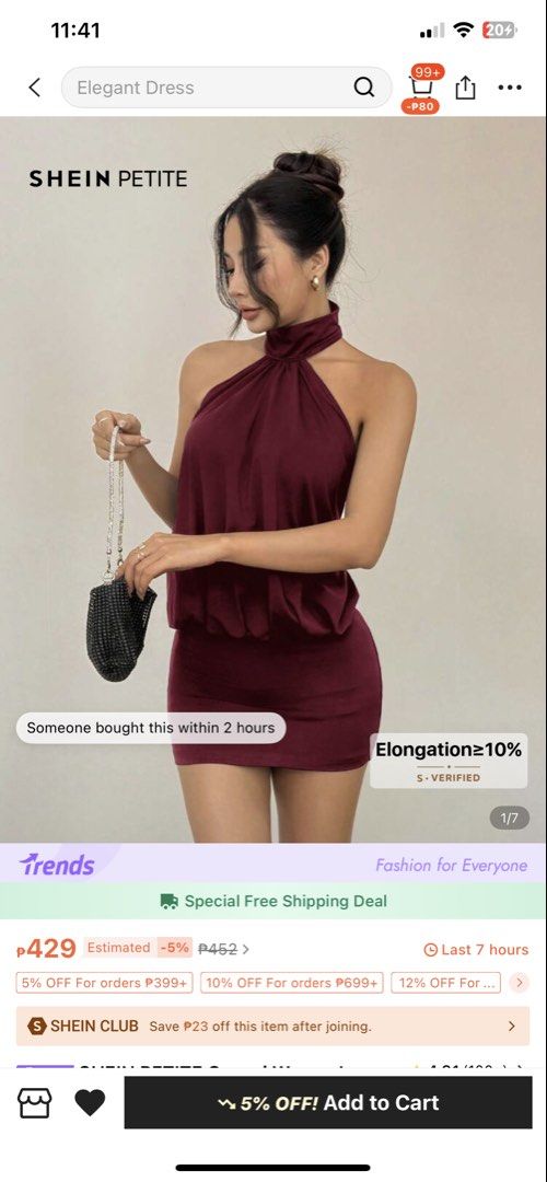 SHEIN Petite Halter Neck Mini Dress (Category: Dresses) located in Manila. Submitted by k4lis.closet (Listing ID 1425115231, Image 3). Description: BNEW WITH POUCH STRICTLY PAYMENT FIRST loc: muntinlupa .
