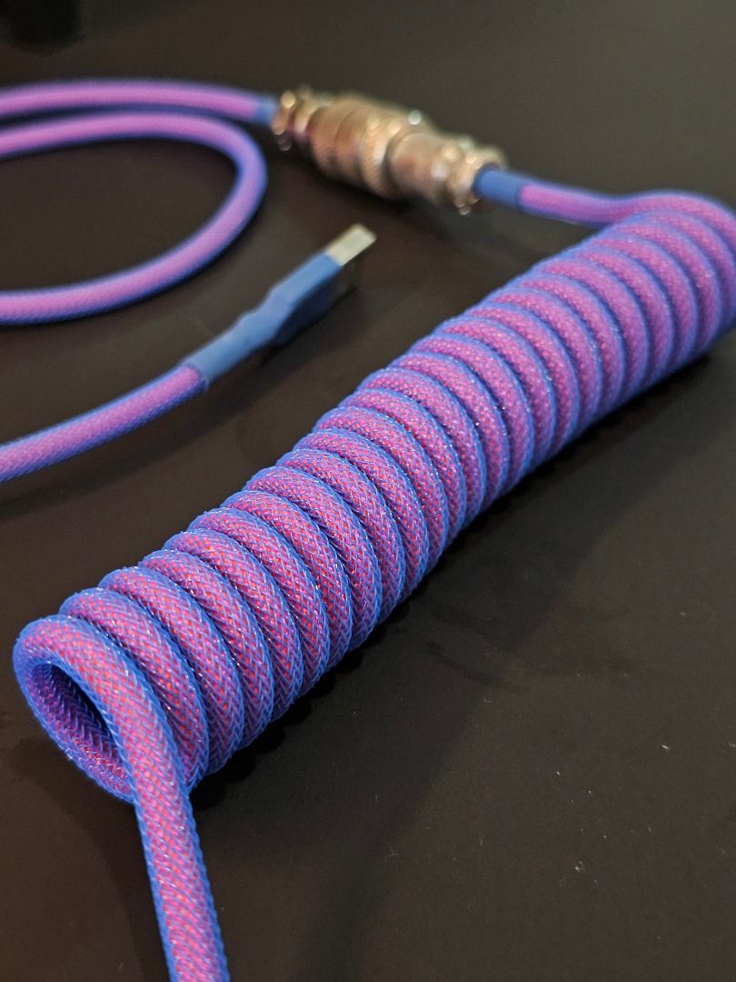 Space Cables Laser Aviator Custom Coiled Keyboard Cable USB-A to USB-C (Category: Computer Keyboard) located in Manila. Submitted by fifipin (Listing ID 1425096397, Image 1). Description: Space Cables Laser Aviator Custom Coiled Keyboard Cable USB-A to USB-C Location: BGC / SM MOA Payment Options: Maya, GCash or BPI.