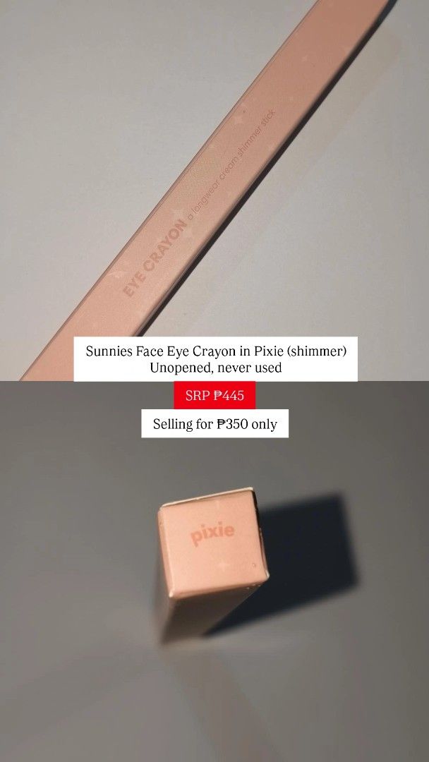 Sunnies Face Eye Crayon in Pixie (Shimmer) (Category: Makeup) located in Malabon City. Submitted by jaitamayo (Listing ID 1425115512, Image 1). Description: Location: Malabon City, Metro Manila.