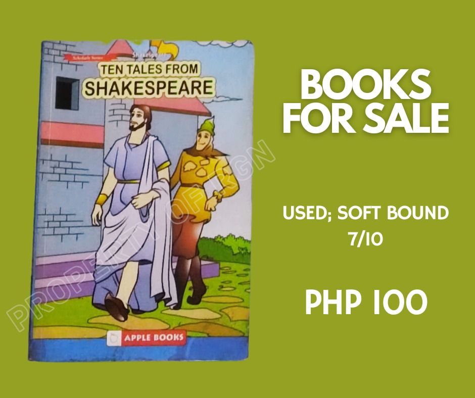 Ten Tales From Shakespeare - Apple Books (Category: Storybooks) located in Quezon City. Submitted by rgndlls (Listing ID 1425191995, Image 1). Description: This book is for children who have just started reading on their own. several short stories or one longer story divided into chapters. They use Scholarly Series. Open for meet-up or pick-up/delivery. SF must be shouldered by the buyer. Please message me for an actual photo and payment details!