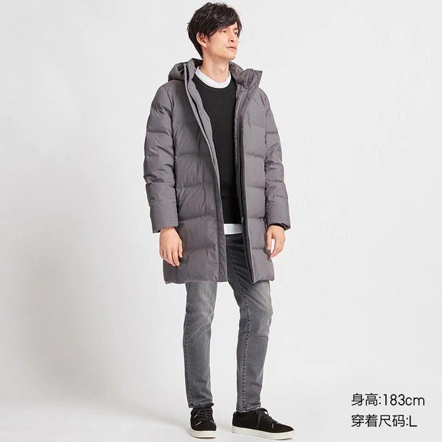 Uniqlo Men Seamless Down Long Coat Grey (Category: Coats, Jackets and Outerwear) located in Quezon City. Submitted by wuppinn (Listing ID 1425216374, Image 2). Description: •Detachable hood •Mid-length •Used twice only •With discoloration at the zipper •Drycleaned every after use •RFS: Outgrown •Sold out in any Uniqlo stores in PH now • Being sold at € 159.90 online or Php 10,904 •Originaly bought it for worth Php 12,000 in PH •Dry cleaned alread