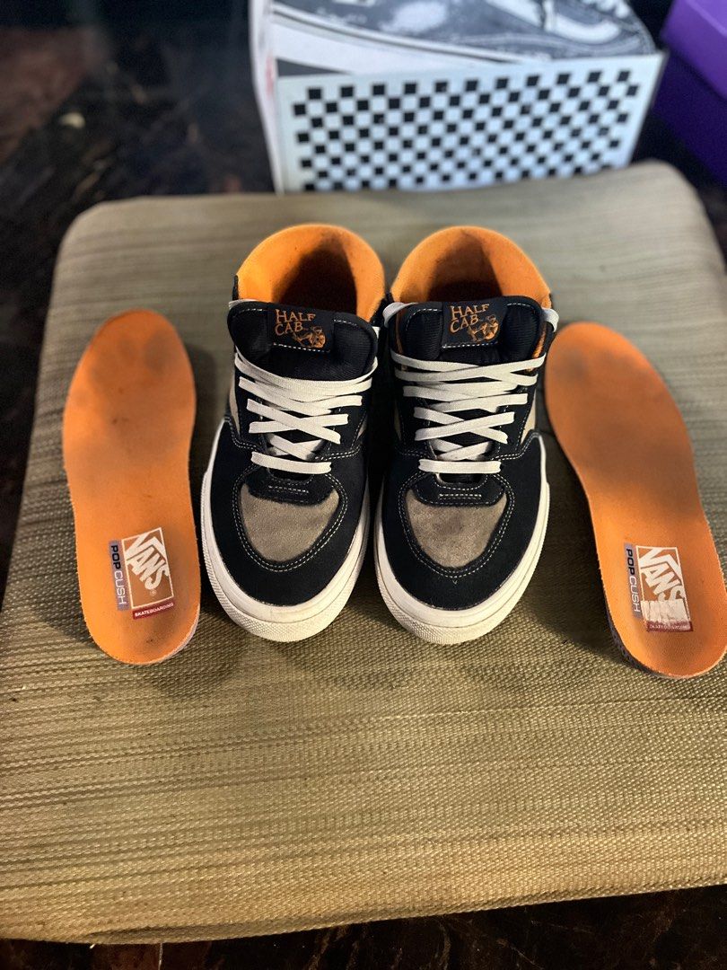 vans half cab pro (Category: Sneakers) located in Silang. Submitted by silang_drip (Listing ID 1425123610, Image 1). Description: pre loved 💯% authentic half cab pro “pop cush’ 8.5us mens 41eur bought 6,498 need only deep cleaning no sole sep no heel drag no color fade worn 3-5x only for long rides will shipped at buyers expense .
