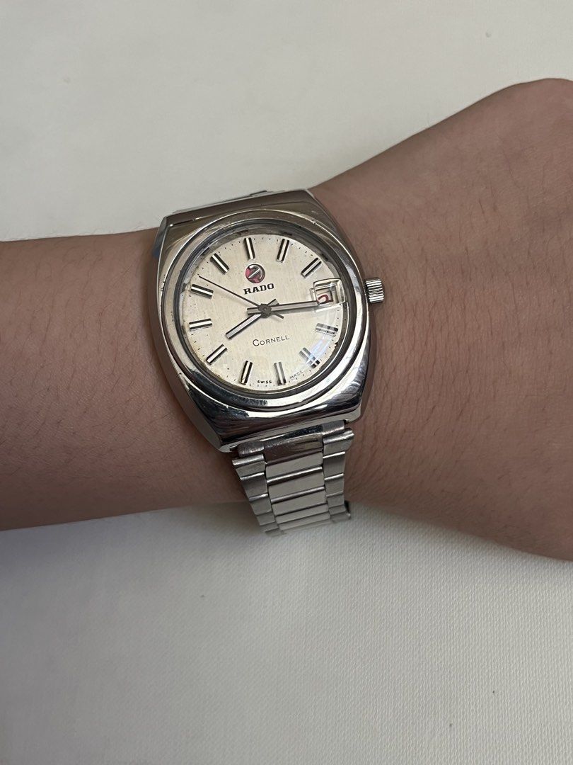 Vintage Rado cornell automatic (Category: Men's Watches) located in Cainta. Submitted by saminjess (Listing ID 1425099495, Image 2). Description: Rare vintage rado cornell automatic Aftermarket bracelet 31mm diameter, 8" wrist size Watch only ₱7,000 Loc: cainta,rizal This is a pre-owned/vintage watch and may have signs of wear. Kindly manage your expectations. Cannot be returned once sold..