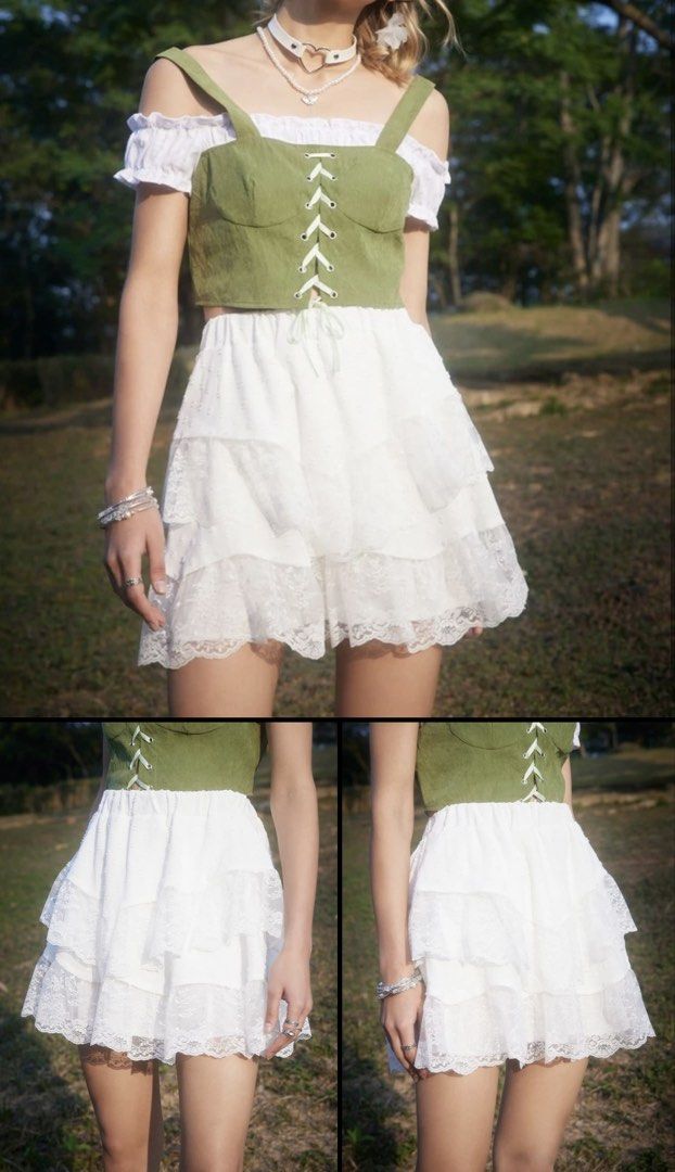 White Tiered Lace Skirt (Category: Skirts) located in Mandaluyong City. Submitted by shinyjim (Listing ID 1425217826, Image 3). Description: 🎀Shein Romwe White Swissdot Lace Tiered Skirt 🎀Perfect this summer or pang beach 🎀389 pa sa app, never been worn 🎀Small on tag, garterized waist 🎀24-30 waistline, 18” length.