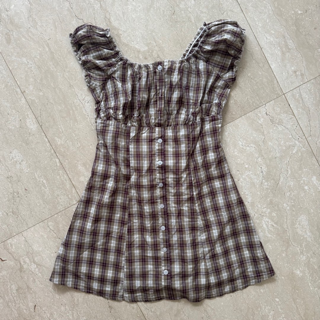 Y2K Plaid Mini Dress Brandy Melville, Women's Fashion, Dresses & Sets ...