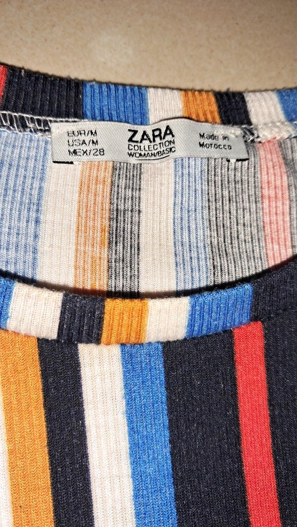 Zara Striped Dress - Size M (Category: Dresses) located in Cavite. Submitted by naning049 (Listing ID 1425177959, Image 2). Description: STRIPED COTTON DRESS ZARA COLLECTION Lightly-used Chest- 35"-38" Length drop from shoulder- 43" Size on tag- M needs wash. bawal sa maarte.