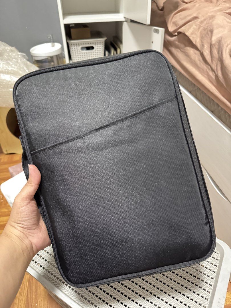 13in Laptop Bag / Sleeve (Category: Laptop Bags & Sleeves) located in Muntinlupa City. Submitted by kairangelica (Listing ID 1425360197, Image 1). Description: 13in laptop bag / sleeve - fleece interior for laptop / ipad - with mesh pockets - can fit thin keyboard (even with laptop inside).