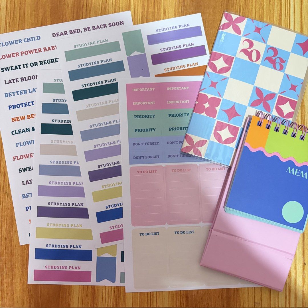 2026 Mini Planner with Stickers and Memo Pad (Category: Stationery & School Supplies) located in Malabon City. Submitted by aruscart (Listing ID 1425306042, Image 1). Description: TAKE ALL All Brand New Bought from Flying Tiger and NBS .