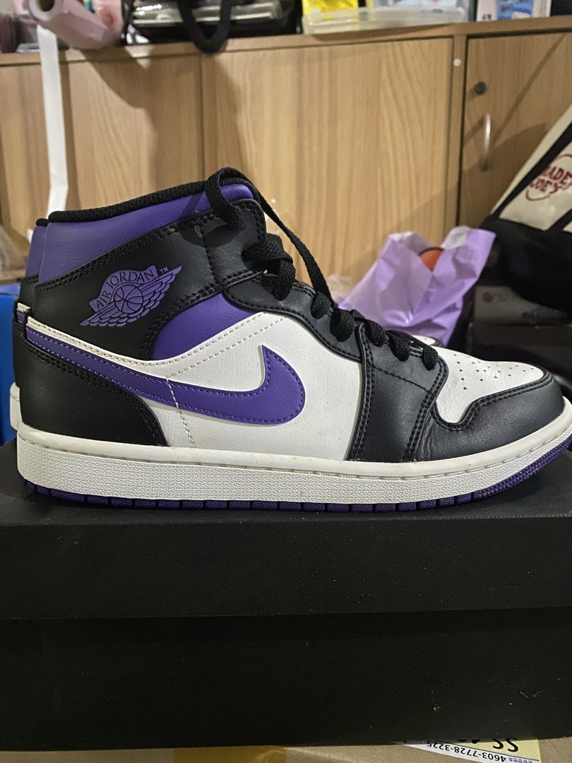 Air Jordan 1 Mid Black/Dark Iris/White (Category: Sneakers) located in Calamba. Submitted by page_areumone1 (Listing ID 1425352253, Image 1). Description: Used once..