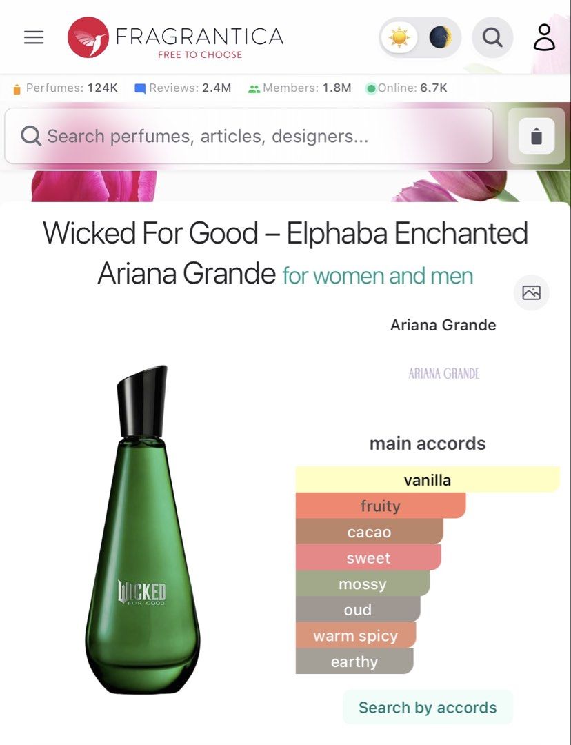 Ariana Grande Elphaba (Category: Fragrance & Deodorants) located in Quezon City. Submitted by cc.cloudy (Listing ID 1425299506, Image 3). Description: Sprayed a few times only! Good as new. Wicked For Good – Elphaba Enchanted by Ariana Grande is a fragrance for women and men. This is a new fragrance. Wicked For Good – Elphaba Enchanted was launched in 2025. Top notes are Plum, Green Apple and Freesia; middle notes are Vanilla Caviar, Cocoa and Mo