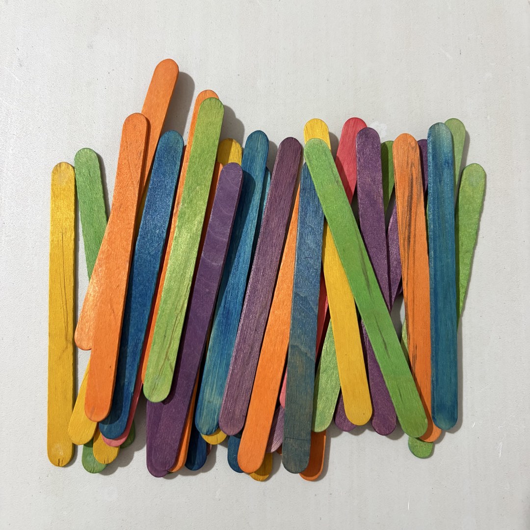 Arts and crafts ice cream wooden sticks multicoloured / assorted ...