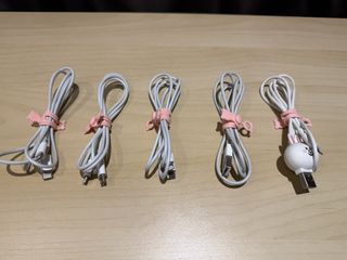 Assorted Charging Cables with Cable Ties