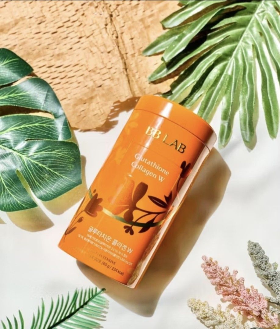 BB LAB Intensive Glutathione Collagen W (Category: Health Food, Drinks & Tonics) located in Caloocan City. Submitted by _proverbs31woman (Listing ID 1425435223, Image 2). Description: - BB LAB Glutathione Collagen W supplement - Convenient individual sachets - Orange container with brand details - Orange and white sachets with brand and product name - From the official Nutríone store.