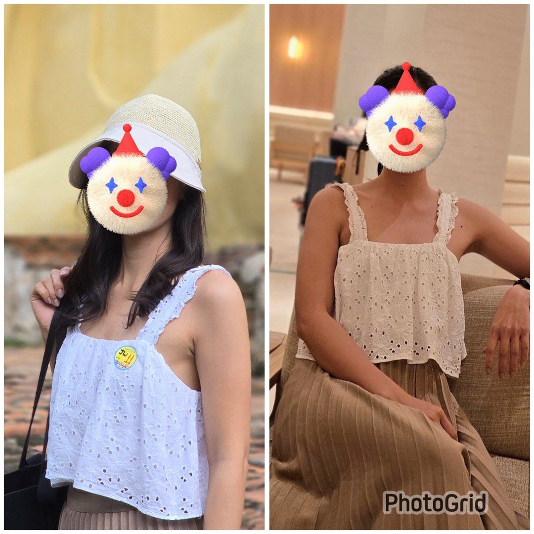Calliope White Eyelet Crop Top XS (Category: Sleeveless) located in Mandaluyong City. Submitted by pechut.17 (Listing ID 1425312281, Image 3). Description: .