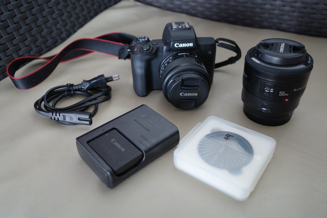 Canon EOS M50 Camera Set (Category: Cameras) located in Leyte. Submitted by iam.candii (Listing ID 1425316696, Image 1). Description: Canon eos M50 (set) - Original battery and charger - 49mm K & F Concept ND2-400 Filter - Yongnuo F1.8 50mm lens - Viltrox mount adapter EF-EOS M - Camera manual shutter count: 5915 ₱39k | In very good condition Tacloban City.