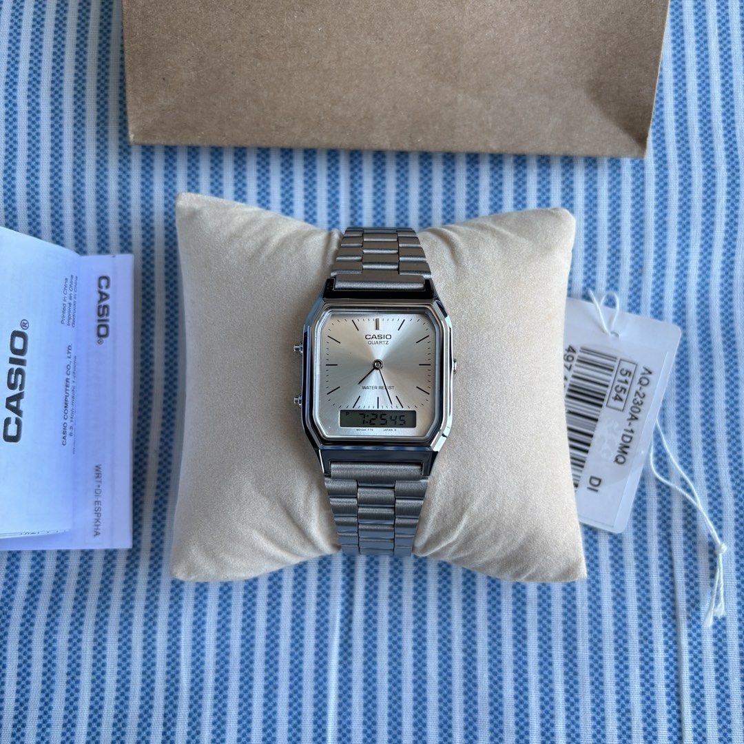 Casio AQ230 Silver Dial (Category: Men's Watches) located in Pasay City. Submitted by lychee_ph (Listing ID 1425337141, Image 2). Description: COD, COP, SAME DAY DELIVERY .