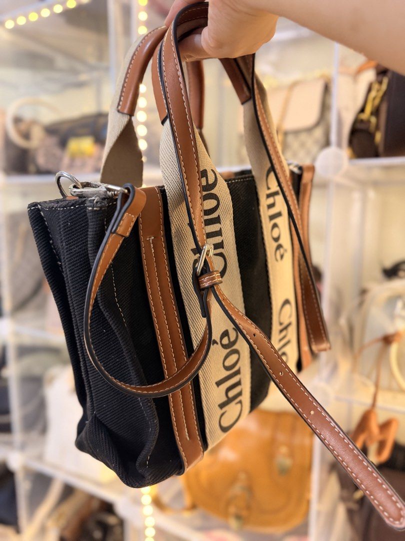 Chloe Woody Tote Bag (Category: Luxury Bags & Wallets) located in Mandaue City. Submitted by handpickedfinds (Listing ID 1425318495, Image 3). Description: Chloe hand bag/sling (2 way) Used up to thrice only Bought this in Hong Kong Very nice quality Tote style (no zipper closure).