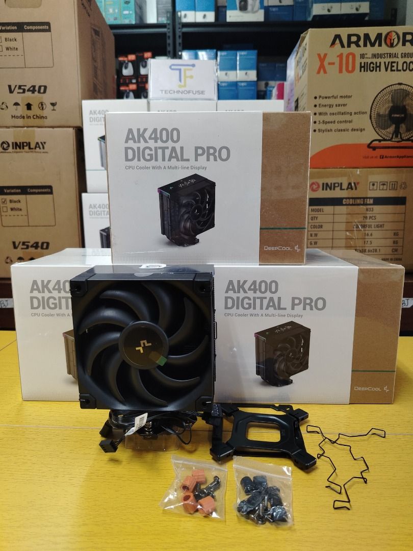 Deepcool AK400 Digital Pro Black CPU Cooler with Multi Status Display and ARGB Strip (Category: Computer Parts) located in Pasig City. Submitted by technofuseofficial (Listing ID 1425328220, Image 1). Description: Deepcool AK400 Digital Pro Black CPU Cooler with Multi Status Display and ARGB Strip Original and Brand NEW Store Location: 4F Unit 402, 604 Shaw Boulevard, Barangay Kapitolyo, Pasig City Same Day Delivery: - Lalamove delivery within Me