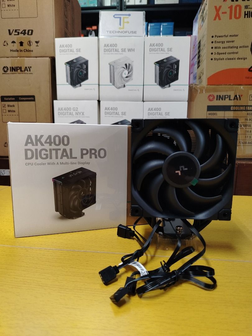 Deepcool AK400 Digital Pro Black CPU Cooler with Multi Status Display and ARGB Strip (Category: Computer Parts) located in Pasig City. Submitted by technofuseofficial (Listing ID 1425328220, Image 2). Description: Deepcool AK400 Digital Pro Black CPU Cooler with Multi Status Display and ARGB Strip Original and Brand NEW Store Location: 4F Unit 402, 604 Shaw Boulevard, Barangay Kapitolyo, Pasig City Same Day Delivery: - Lalamove delivery within Me