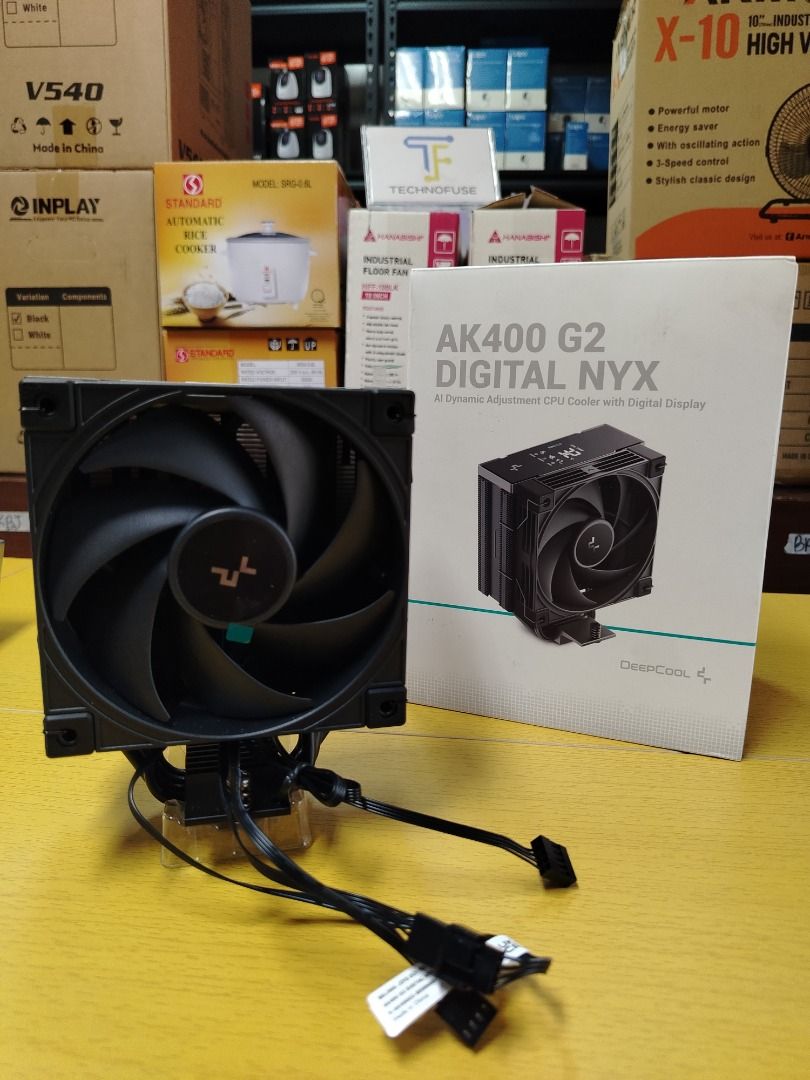 Deepcool AK400 G2 Digital Nyx Black CPU Cooler with Multi Status Display (Category: Computer Parts) located in Pasig City. Submitted by technofuseofficial (Listing ID 1425327902, Image 2). Description: Deepcool AK400 G2 Digital Nyx Black CPU Cooler with Multi Status Display Original and Brand NEW Store Location: 4F Unit 402, 604 Shaw Boulevard, Barangay Kapitolyo, Pasig City Same Day Delivery: - Lalamove delivery within Metro Manila - For walk-in