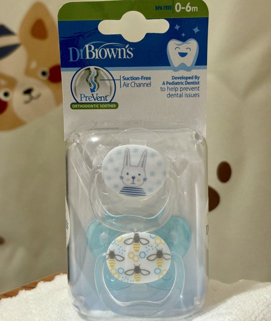 Dr. Brown's PreVent Orthodontic Pacifier Soother 0-6m (Category: Soothers & Pacifiers) located in Bacolod City. Submitted by carryclub.ph (Listing ID 1425250668, Image 2). Description: Sealed, unused. Market price is around 600-1000.