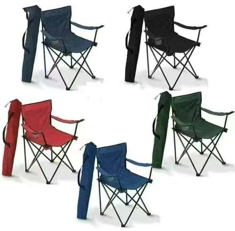 Folding Camping Chair (Category: Chairs) located in Manila. Submitted by haideee (Listing ID 1425436964, Image 1). Description: Portable folding camping chair available in multiple colors. Features a sturdy metal frame and armrests for comfort. Comes with a carrying bag for easy transport and storage. Perfect for outdoor activities like camping, picnics, and beach trips. Available colors include blue, black, red, and green..
