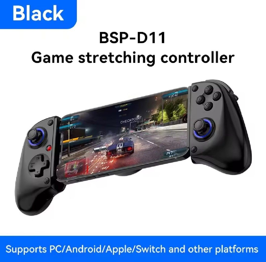 Gaming Laptop, PC, Tablet & Phone, Controller (Category: Nintendo) located in Rizal. Submitted by anjellessentials (Listing ID 1425271142, Image 1). Description: D11/ D11S Wireless Bluetooth V5.2 Game Stretching Hall Trigger Controller For Android/ IOS Smartphone/ N.S/ Windows PC.