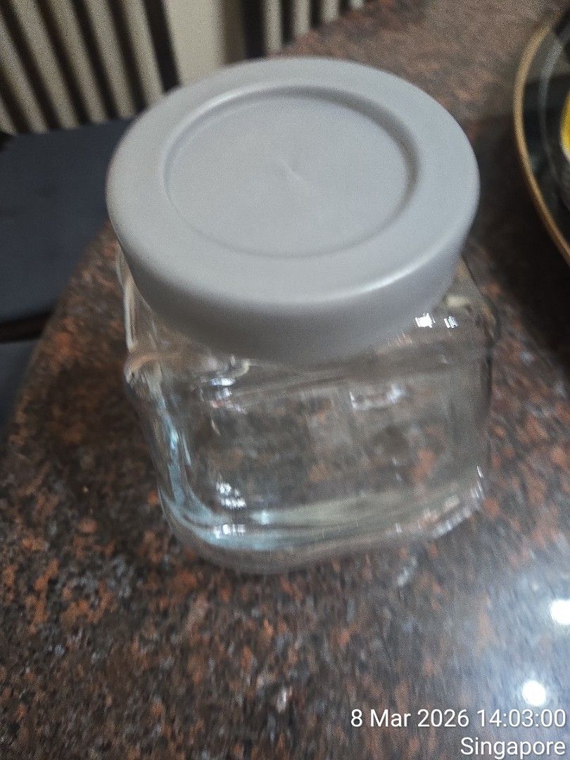 Glass Jar with Grey Lid