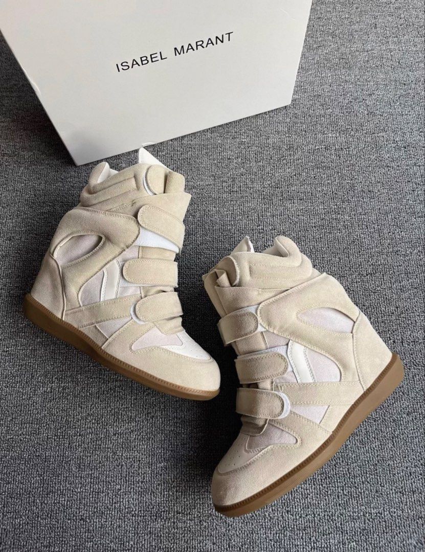 Isabel Marant Bekett Wedge Sneakers (Category: Sneakers & Footwear) located in Manila. Submitted by closett_plug (Listing ID 1425355156, Image 1). Description: 35-42 Colors: Green, Brown, Pink, Black, Red, Beige, Black Leopard Print Upper made of split cowhide/sheep leather - Pre-order 7-10 Days ETA ( consolidated box) - 50% deposit required - I get these from overseas, strictly no cancellation, return & refund - Refrain from chatting if you have