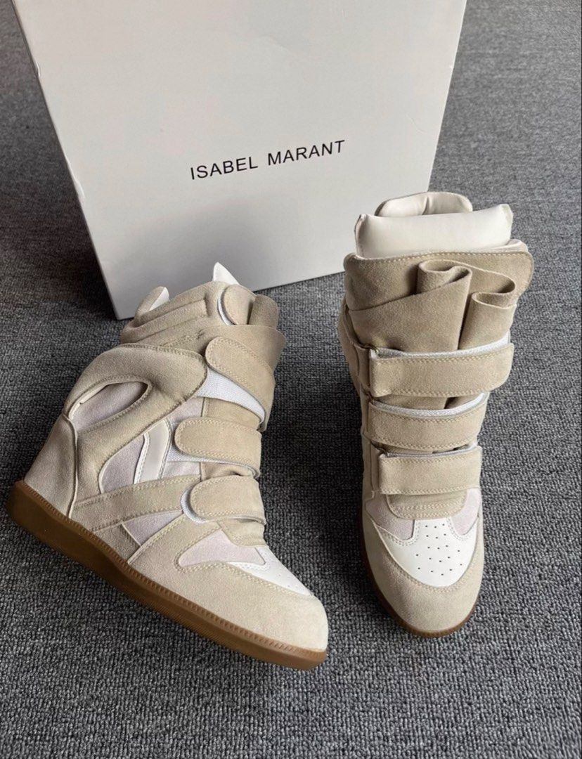 Isabel Marant Bekett Wedge Sneakers (Category: Sneakers & Footwear) located in Manila. Submitted by closett_plug (Listing ID 1425355156, Image 2). Description: 35-42 Colors: Green, Brown, Pink, Black, Red, Beige, Black Leopard Print Upper made of split cowhide/sheep leather - Pre-order 7-10 Days ETA ( consolidated box) - 50% deposit required - I get these from overseas, strictly no cancellation, return & refund - Refrain from chatting if you have