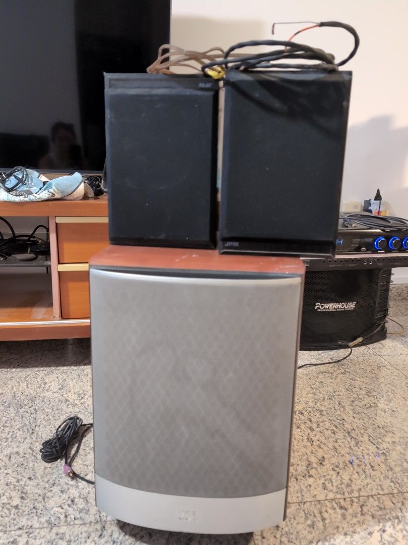 JBL Subwoofer and 2 speakers